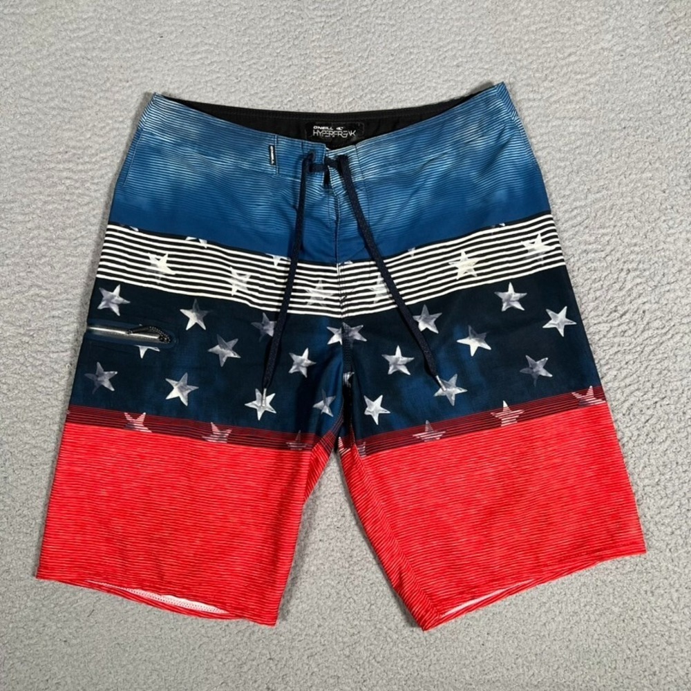 O'neill Shorts‎ Mens 31 Hyperfreak Flag Boardshorts Swim Surf Beach Drawstring